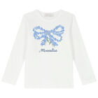 طقم بنات تنورة بطبعة الزهور باللون الأبيض والأزرق, 1, hi-res